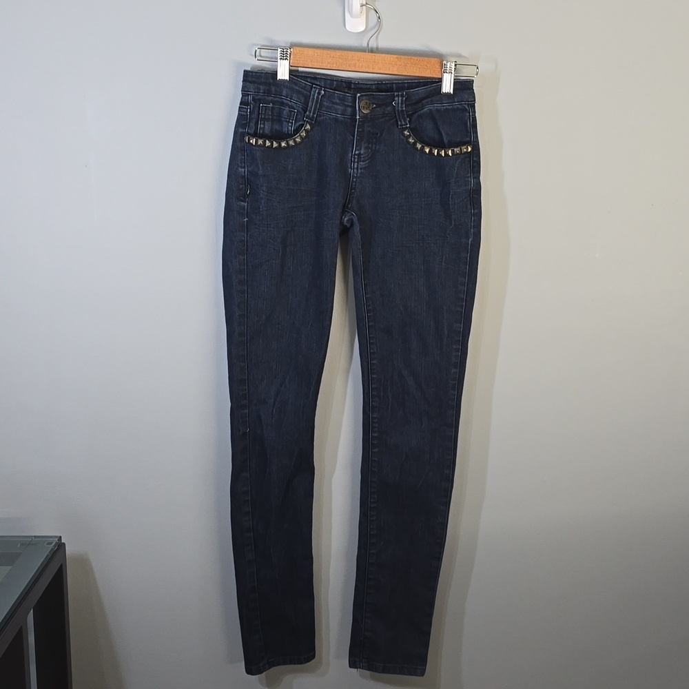 Urban Behavior Jeans Women's Size 1 Blue Melrose Fit Embellished Studded Denim